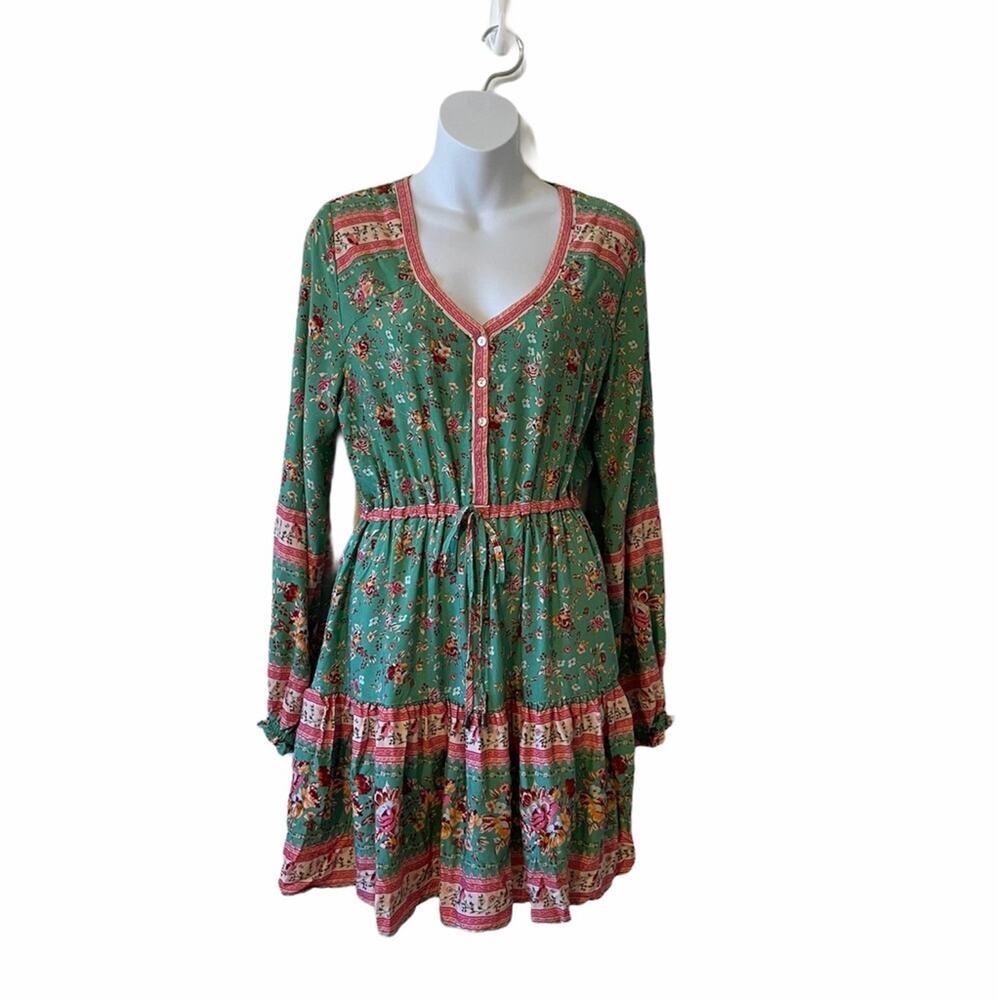 Aly Daly boho chic floral long sleeve dress